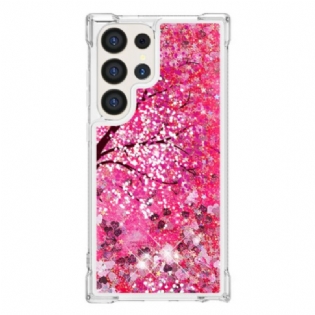 Cover Til Samsung Galaxy S24 Ultra 5g Cherry Blossom Pailletter