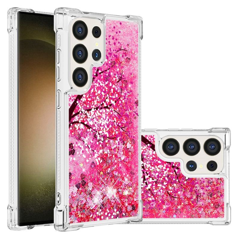 Cover Til Samsung Galaxy S24 Ultra 5g Cherry Blossom Pailletter