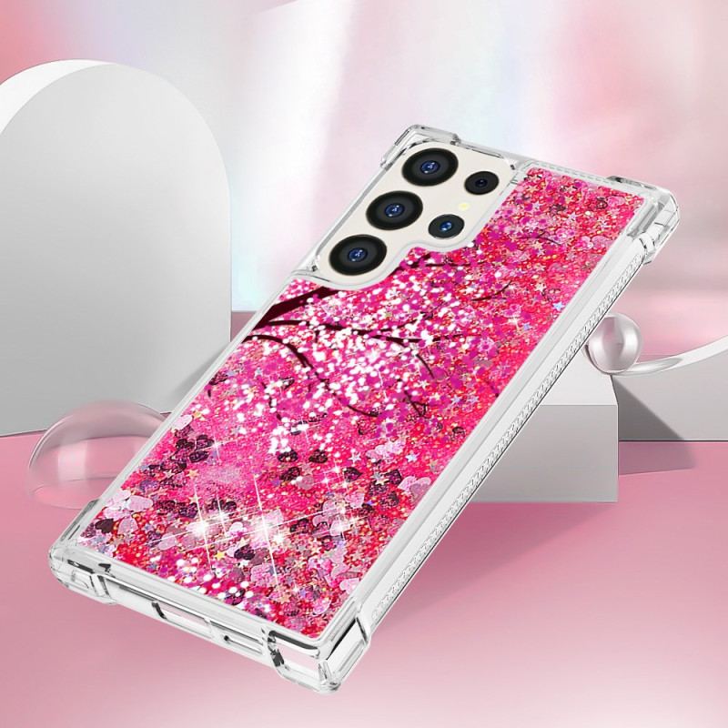 Cover Til Samsung Galaxy S24 Ultra 5g Cherry Blossom Pailletter