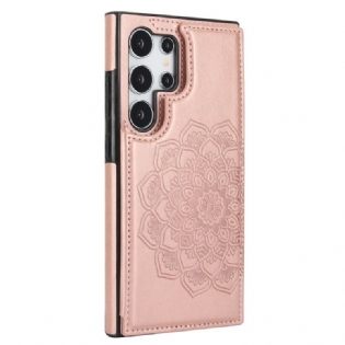 Cover Til Samsung Galaxy S24 Ultra 5g Mandala Blomstermønster Og Støtte