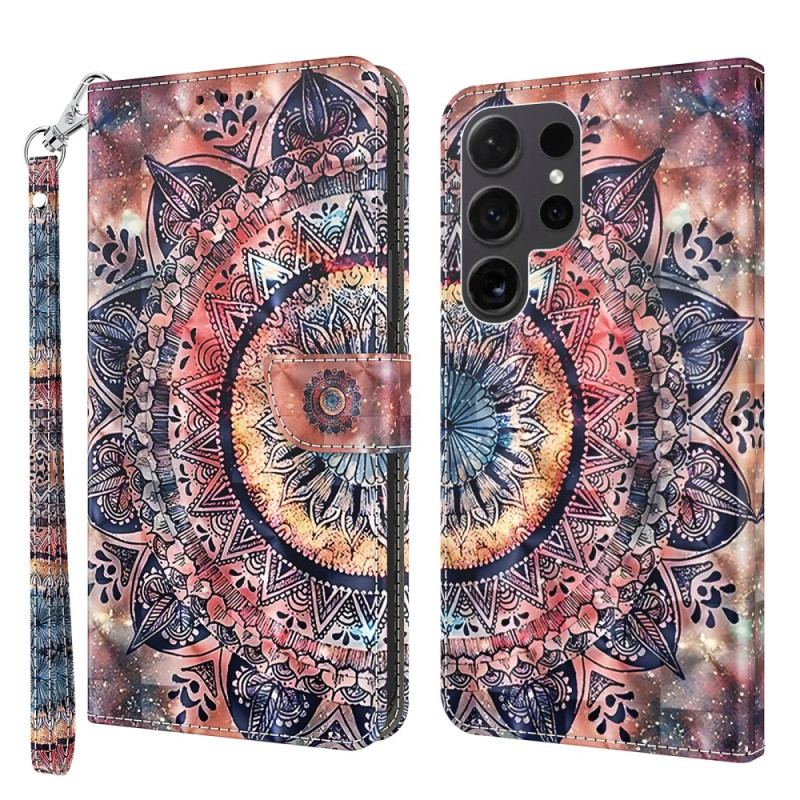 Flip Cover Samsung Galaxy S24 Ultra 5g Farverig Mandala Med Rem