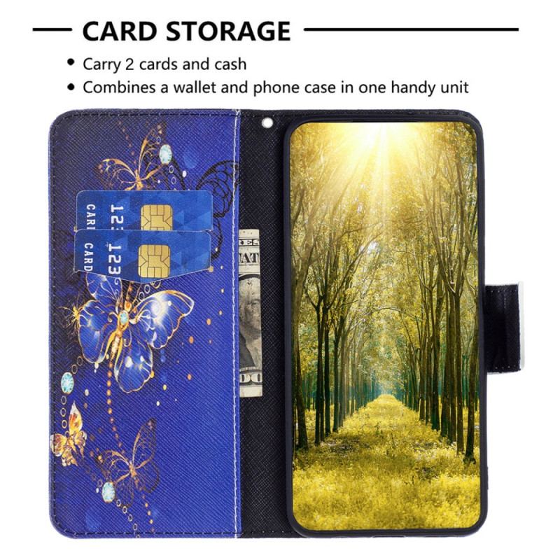 Flip Cover Samsung Galaxy S24 Ultra 5g Lilla Sommerfugle