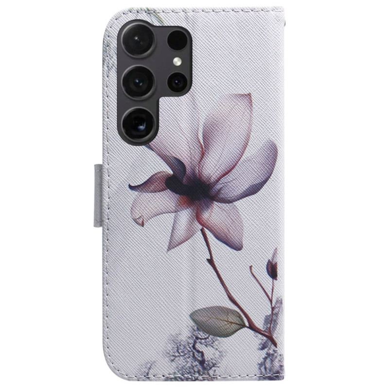 Flip Cover Samsung Galaxy S24 Ultra 5g Lyserød Blomst