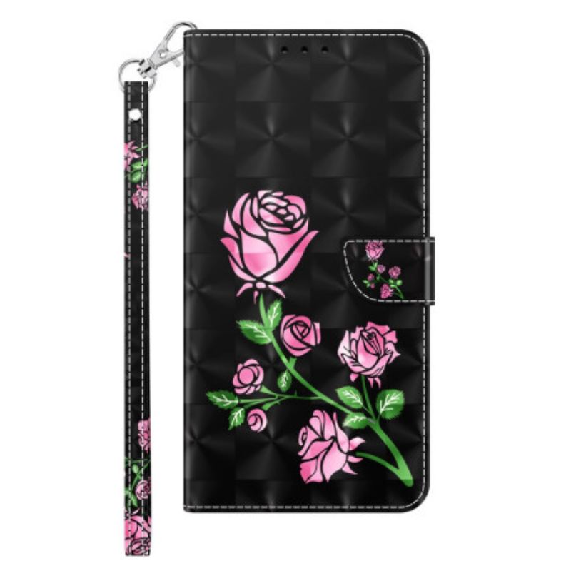 Flip Cover Samsung Galaxy S24 Ultra 5g Rosenblomster Med Rem