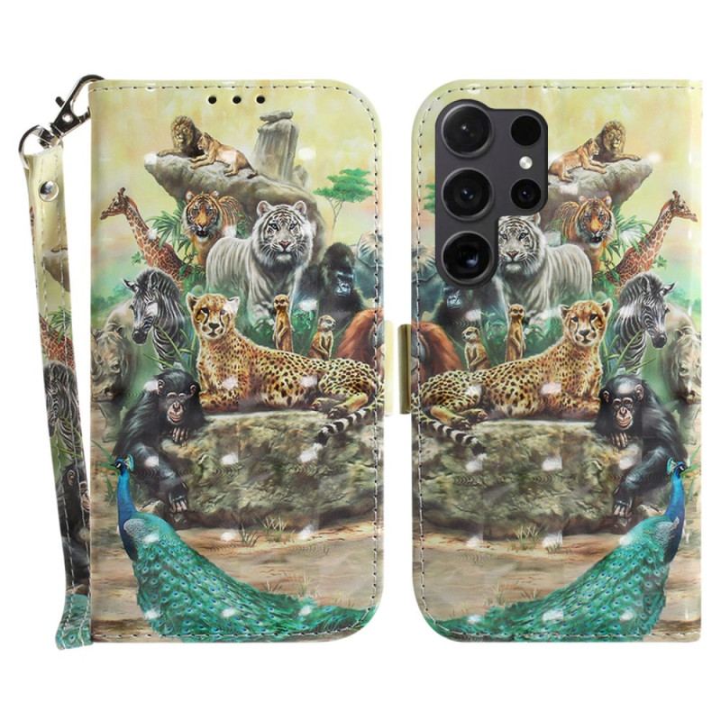 Flip Cover Samsung Galaxy S24 Ultra 5g Safaridyr Med Snor