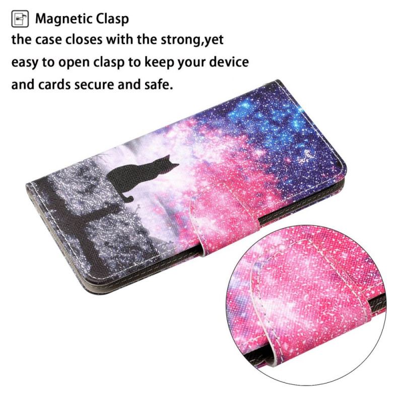 Flip Cover Samsung Galaxy S24 Ultra 5g Stjernehimmel Og Snor Kat