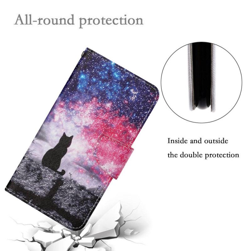 Flip Cover Samsung Galaxy S24 Ultra 5g Stjernehimmel Og Snor Kat