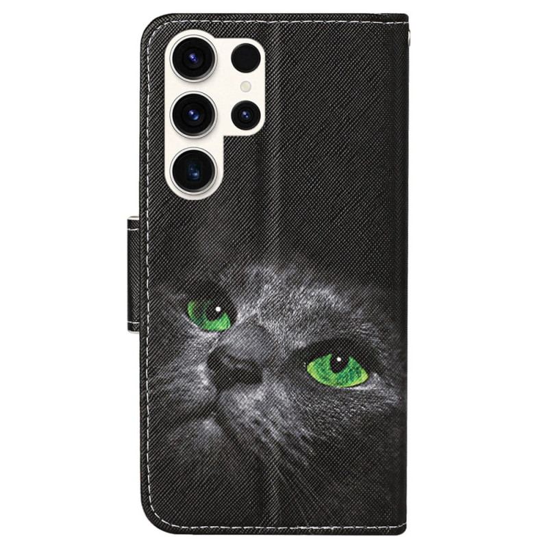 Læder Cover Samsung Galaxy S24 Ultra 5g Strappy Cat Eyes