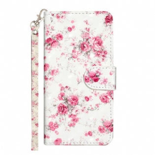 Læder Cover Samsung Galaxy S24 Ultra 5g Telefon Etui Lierty Blomster Med Rem