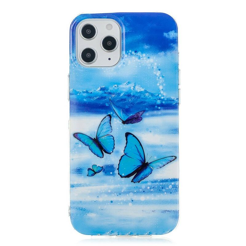 Cover iPhone 12 Pro Max Fluorescerende Sommerfugle-serien