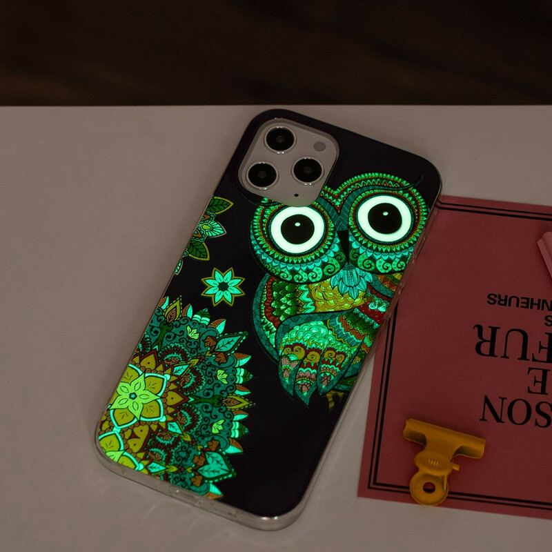 Cover iPhone 12 Pro Max Fluorescerende Ugle Mandala