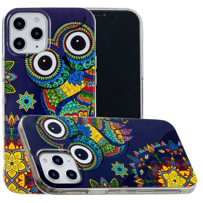 Cover iPhone 12 Pro Max Fluorescerende Ugle Mandala