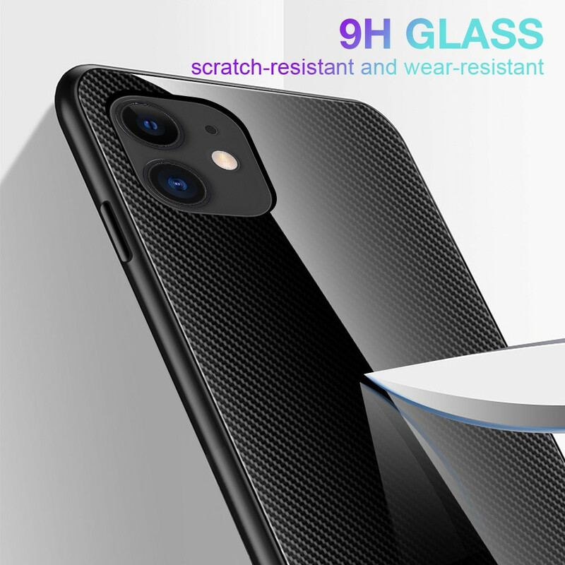 Cover iPhone 12 Pro Max Klassisk Kulfiber Hærdet Glas