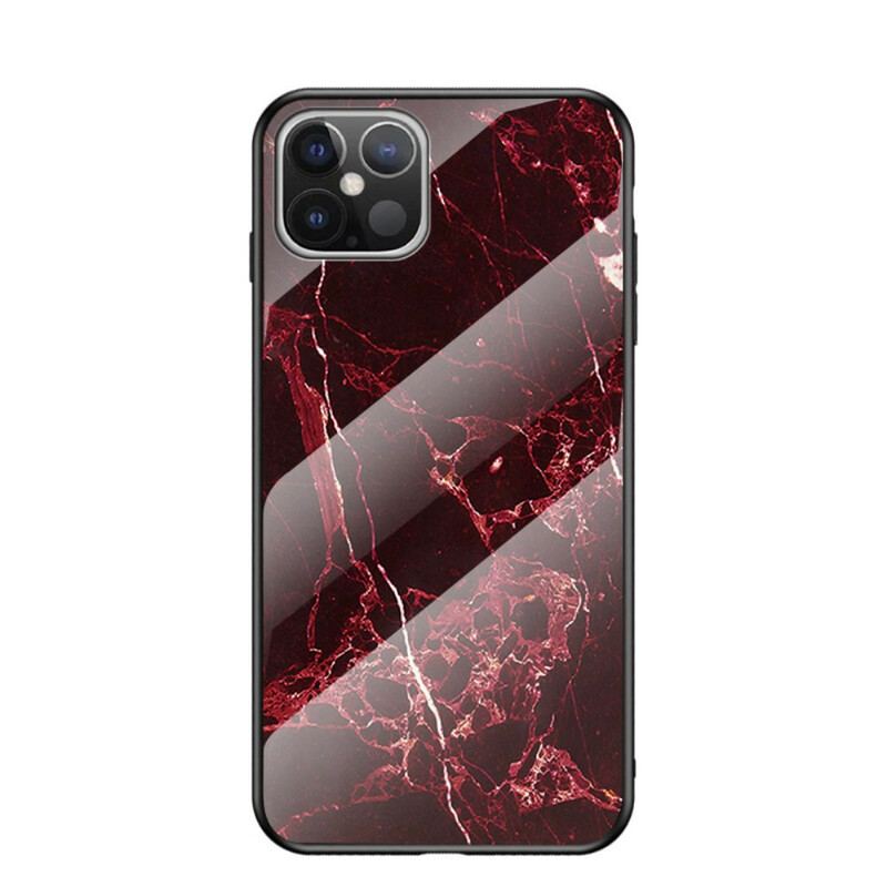 Cover iPhone 12 Pro Max Marmorfarver Hærdet Glas