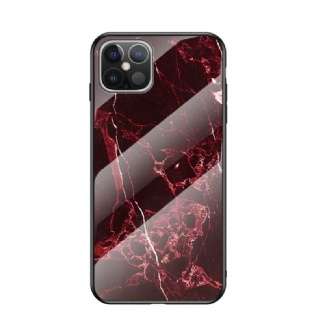 Cover iPhone 12 Pro Max Marmorfarver Hærdet Glas