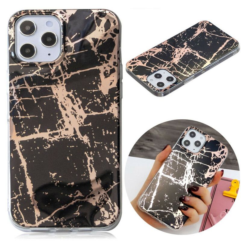 Cover iPhone 12 Pro Max Marmorfarvet Geometri 2