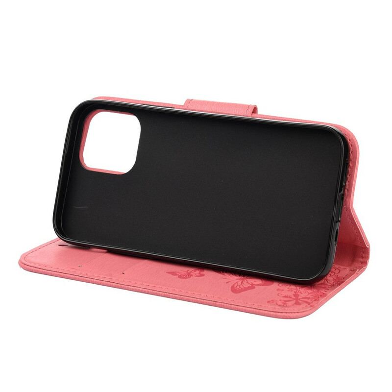 Flip Cover iPhone 12 Pro Max Med Snor Pragtfulde Stropsommerfugle