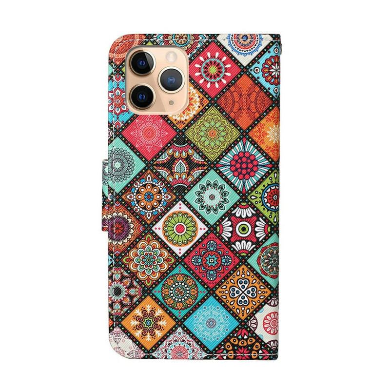 Flip Cover iPhone 12 Pro Max Patchwork Mandalaer Med Snor