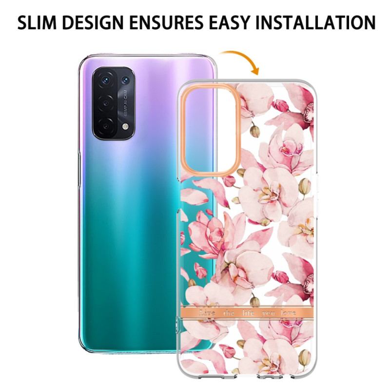 Cover Oppo A54 5G / A74 5G Sømløs Blomster