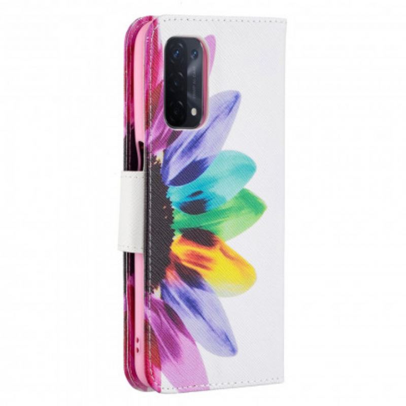 Flip Cover Oppo A54 5G / A74 5G Akvarel Blomst