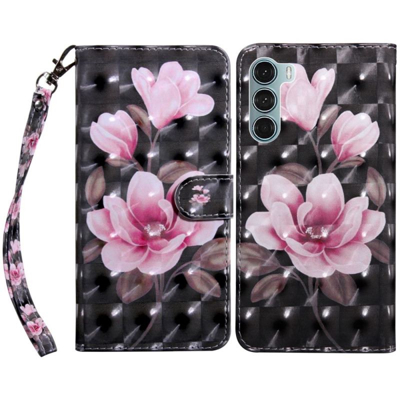 Flip Cover Oppo A54 5G / A74 5G Blomster Med Snor