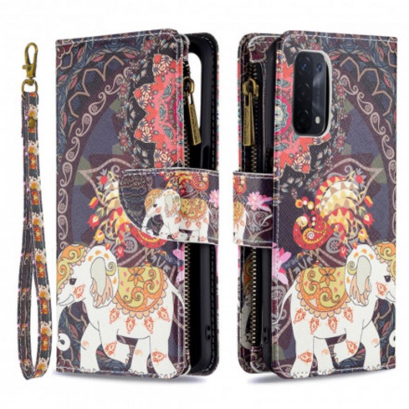 Flip Cover Oppo A54 5G / A74 5G Elefant Lynlåslomme