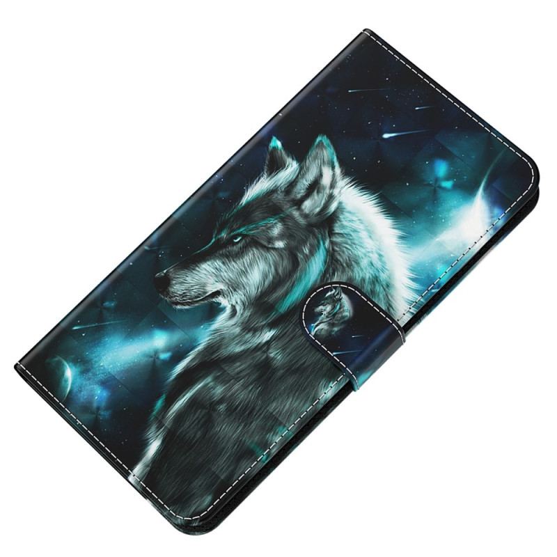 Flip Cover Oppo A54 5G / A74 5G Med Snor Lanyard Wolf