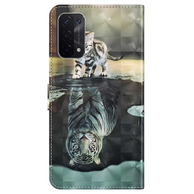 Flip Cover Oppo A54 5G / A74 5G Med Snor Strappy Kitten Dream