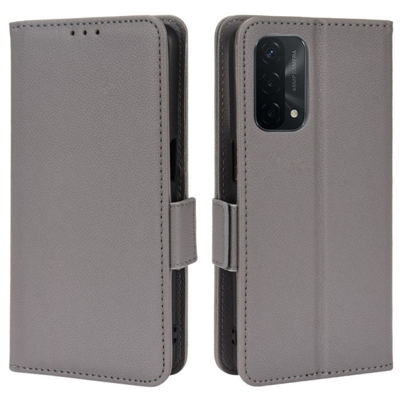 Læder Cover Oppo A54 5G / A74 5G Litchi Læder Dobbeltlås