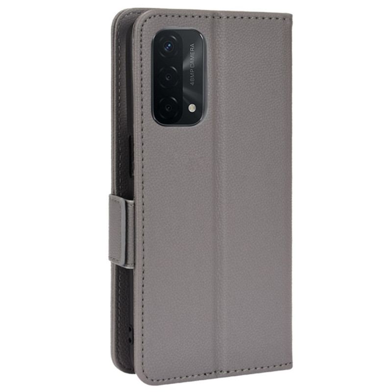 Læder Cover Oppo A54 5G / A74 5G Litchi Læder Dobbeltlås