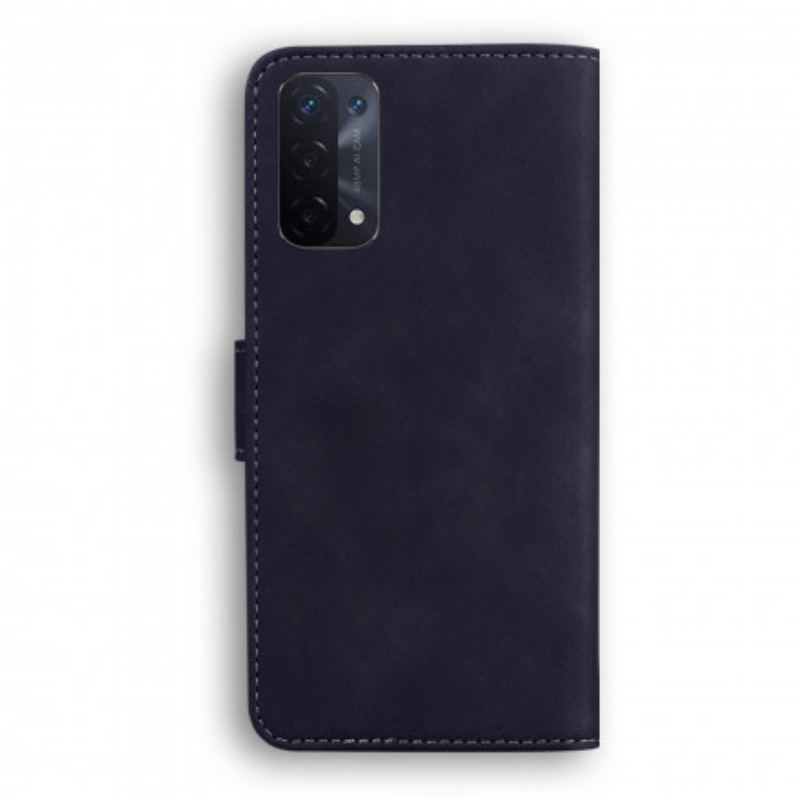 Læder Cover Oppo A54 5G / A74 5G Monokrom Lædereffekt