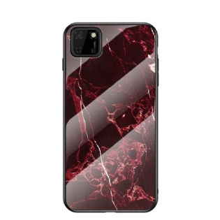 Mobilcover Huawei Y5p Farver Marmor Hærdet Glas