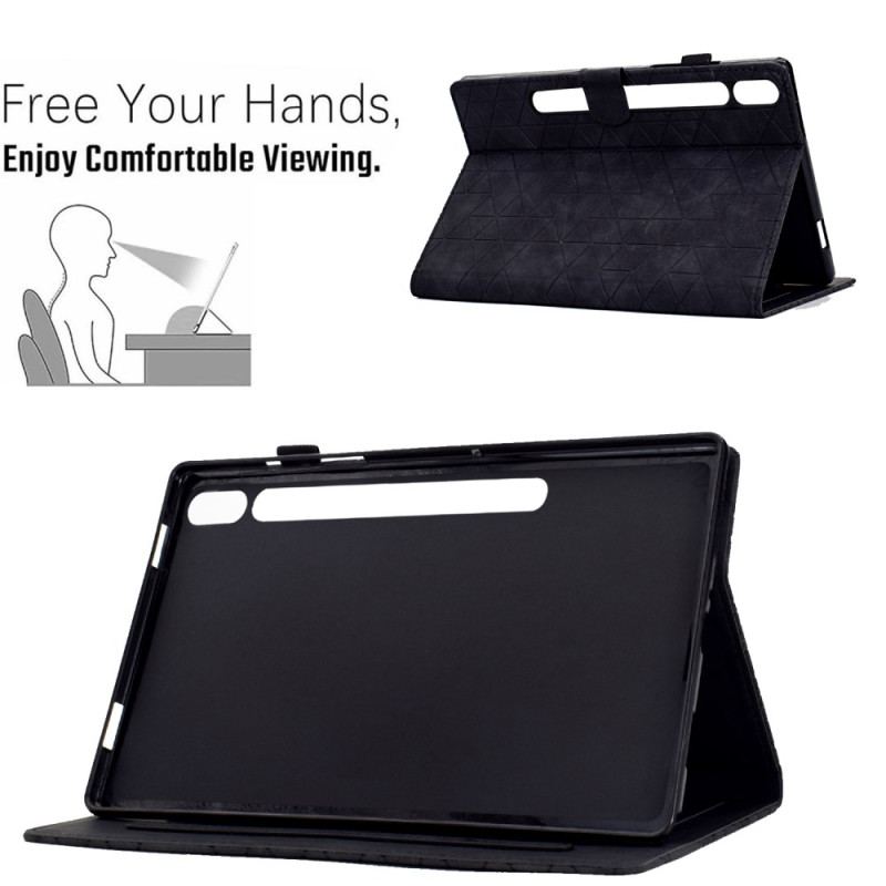 Flip Cover Samsung Galaxy Tab S9 Fe Geometrisk Mønster