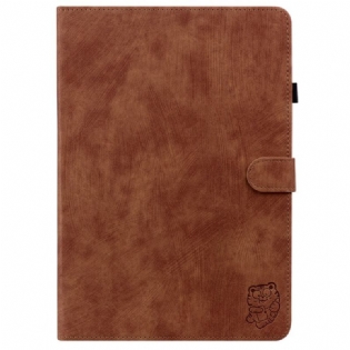 Læder Cover Samsung Galaxy Tab S9 Fe Telefon Etui Tigermønster