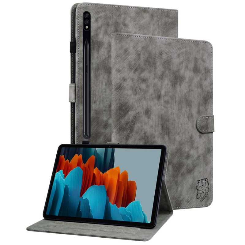 Læder Cover Samsung Galaxy Tab S9 Fe Telefon Etui Tigermønster