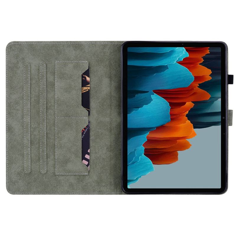 Læder Cover Samsung Galaxy Tab S9 Fe Telefon Etui Tigermønster