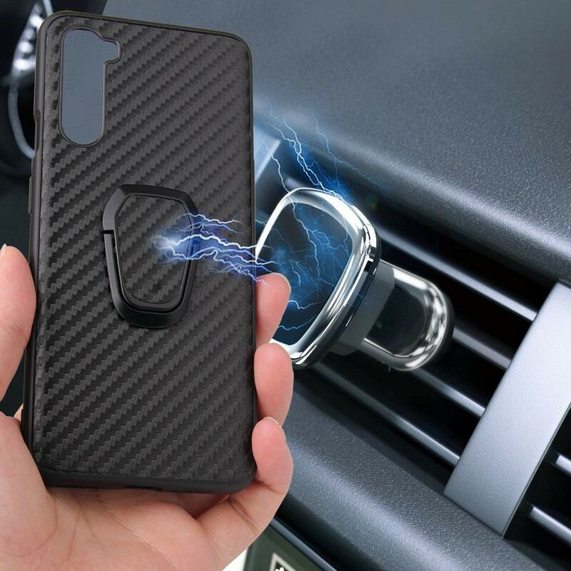 Cover OnePlus Nord Carbon Fiber Ring-support