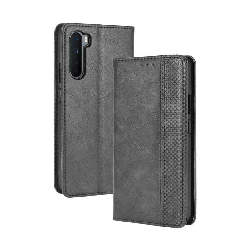 Cover OnePlus Nord Flip Cover Stiliseret Vintage Lædereffekt