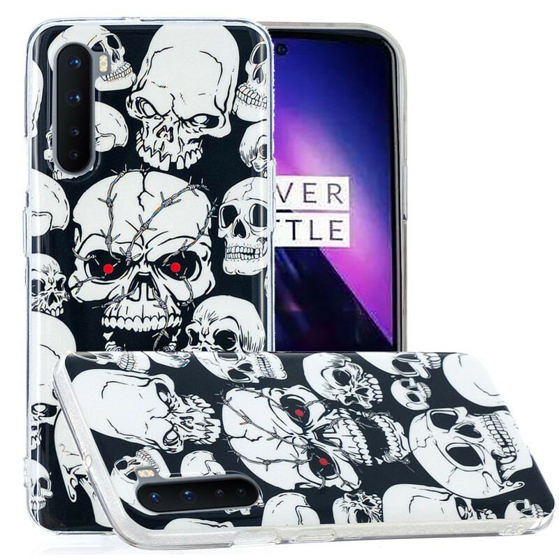 Cover OnePlus Nord Forsigtig Fluorescerende Kranier