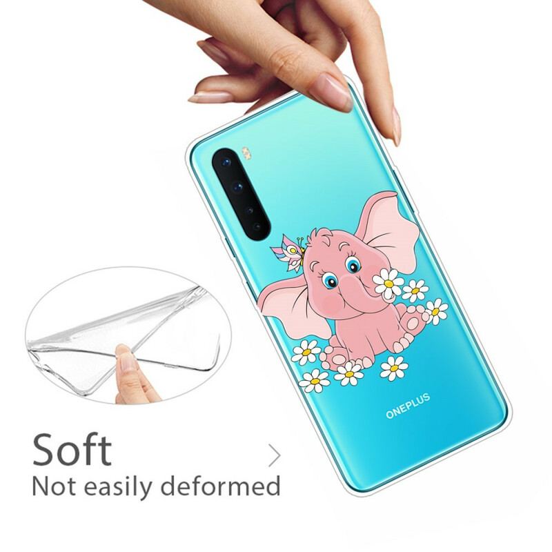 Cover OnePlus Nord Sømløs Lyserød Elefant