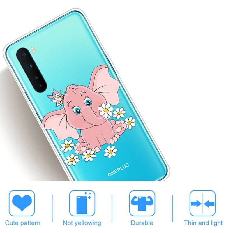 Cover OnePlus Nord Sømløs Lyserød Elefant