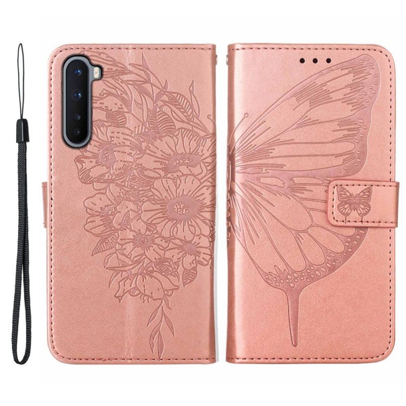 Flip Cover OnePlus Nord Sommerfugle Design