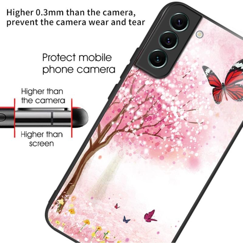 Cover Samsung Galaxy S24 Plus 5g Telefon Etui Kirsebærblomster Af Hærdet Glas