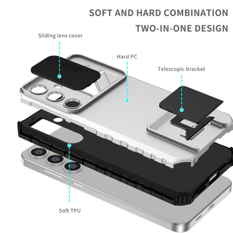 Cover Samsung Galaxy S24 Plus 5g Telefon Etui Med Støtte Og Glidende Linsebeskyttelse