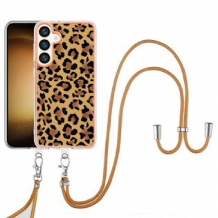 Cover Samsung Galaxy S24 Plus 5g Telefon Etui Snøre Leopard Print