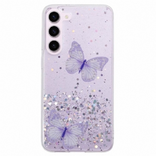 Cover Til Samsung Galaxy S24 Plus 5g Sommerfugle Pailletter