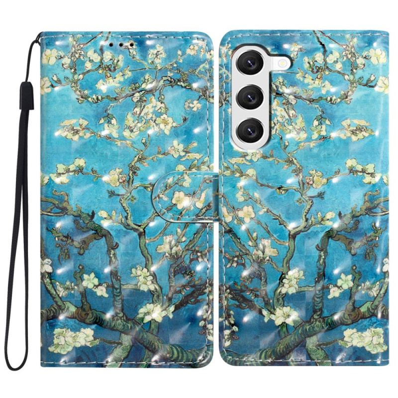 Flip Cover Samsung Galaxy S24 Plus 5g Abrikosblomst I Lnaière