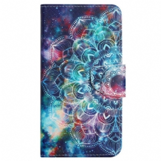 Flip Cover Samsung Galaxy S24 Plus 5g Farverig Mandala Med Rem