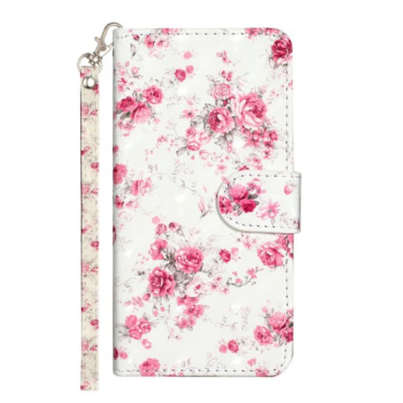 Flip Cover Samsung Galaxy S24 Plus 5g Frihedsblomster Med Rem