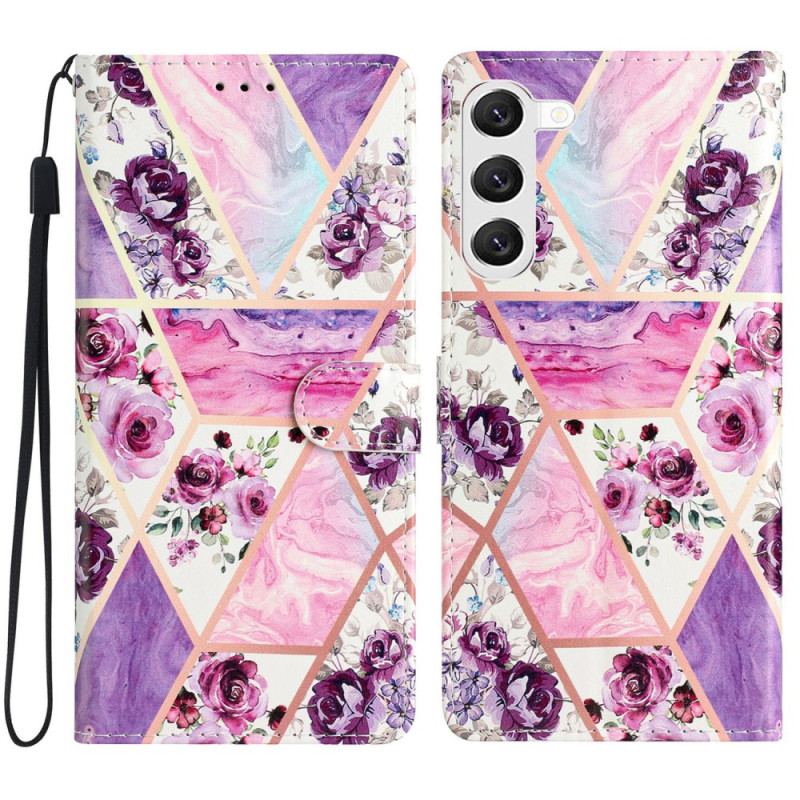 Flip Cover Samsung Galaxy S24 Plus 5g Lilla Blomster